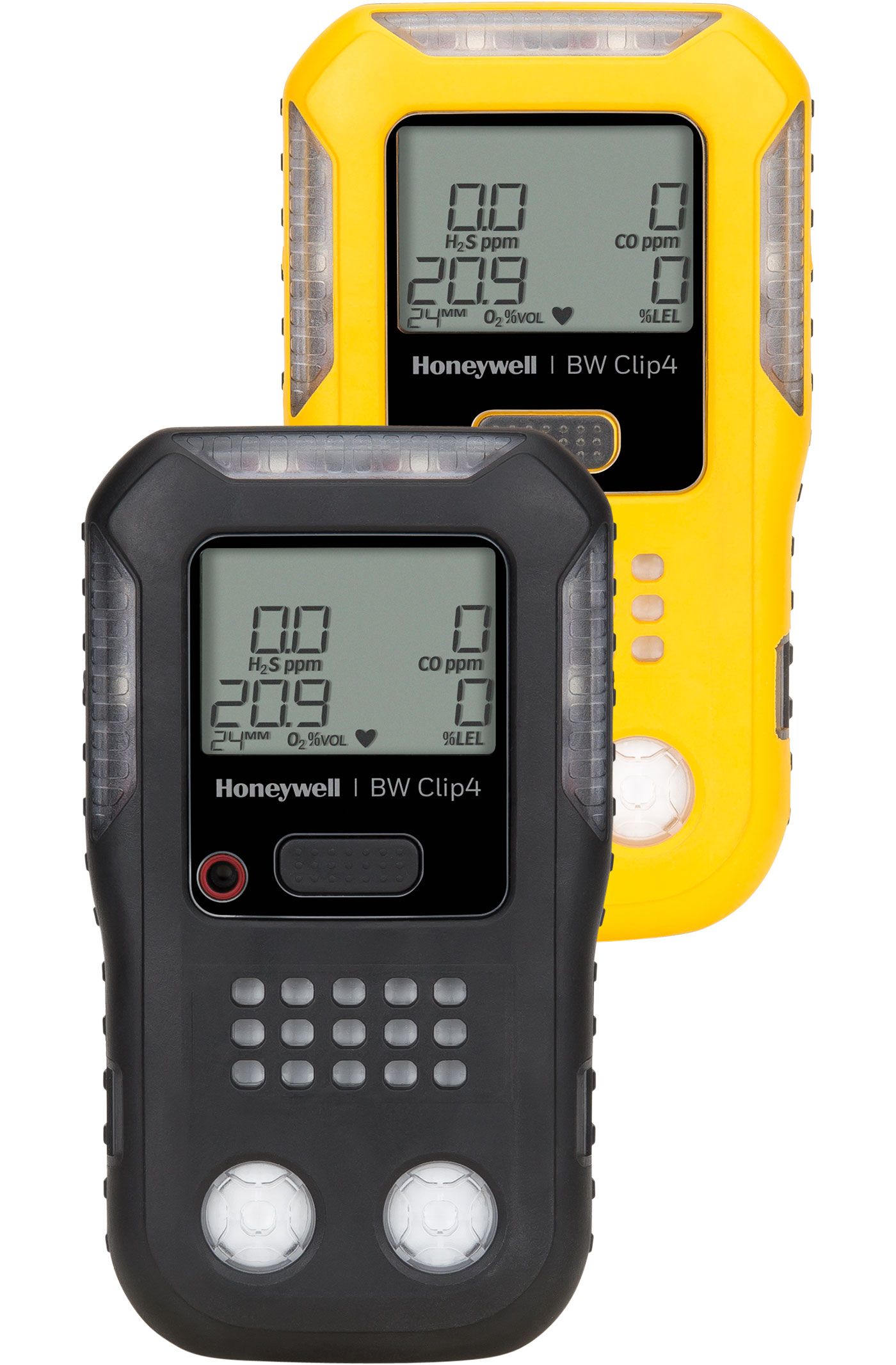Honeywell BW - Clip4 - Gaswarngerät mir den Sensoren Infrarot UEG (CH4), O2, H2S & CO, 2 Farbvarianten, LAUFZEIT: 2 Jahre